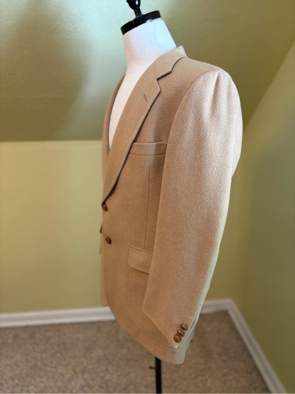 Vtg 70’s 100% Camel Hair Hart Schaffner Marx Sport Coat Blazer 40R - Picture 4 of 15
